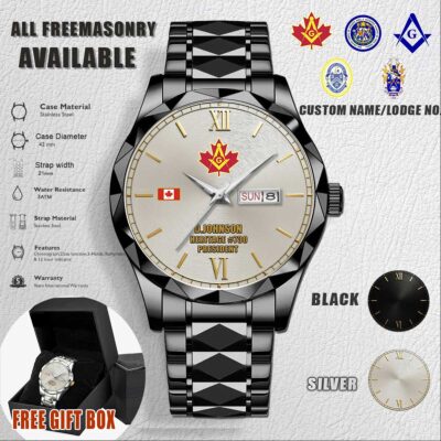 Custom Lodge Freemasonry CA Flag Stainless Steel Watch 2 1