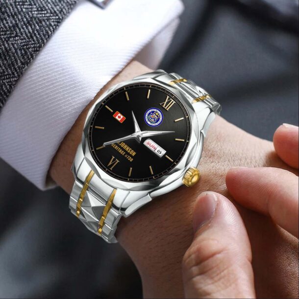 Custom Lodge Freemasonry CA Flag Stainless Steel Watch 4