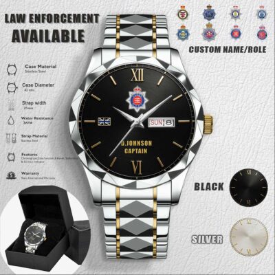 Custom UK Police Stainless Steel Watch