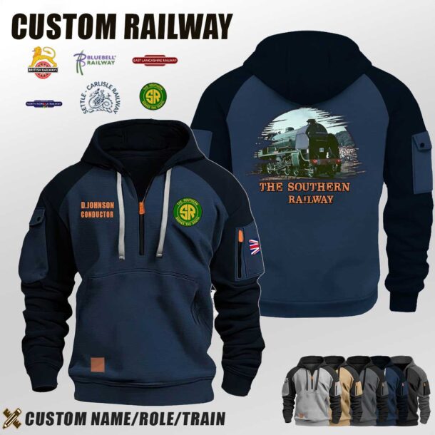 Custom UK Railway Halfzip Hoodie 2