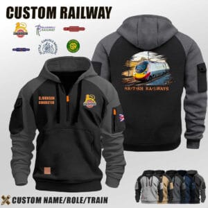 Custom UK Railway Halfzip Hoodie
