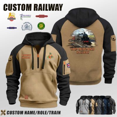 Custom UK Railway Halfzip Hoodie 4