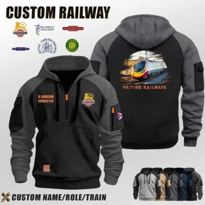 Custom UK Railway Halfzip Hoodie