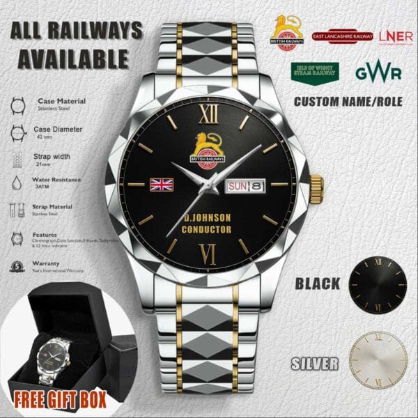 Custom UK Railways Stainless Steel Watch 1
