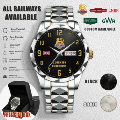 Custom UK Railways Stainless Steel Watch