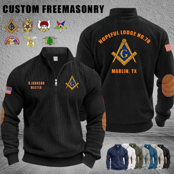 Custom US Freemasonry Halfzip Sweatshirt 1 1