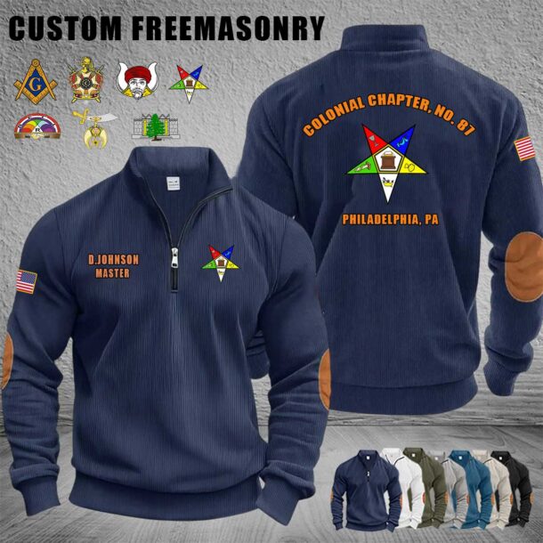 Custom US Freemasonry Halfzip Sweatshirt 2