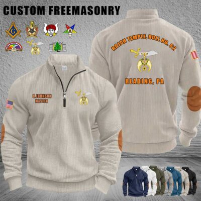 Custom US Freemasonry Halfzip Sweatshirt 3