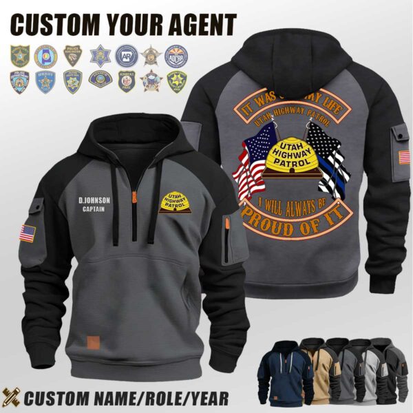Custom US Law Enforcement Halfzip Hoodie.2 Jpg