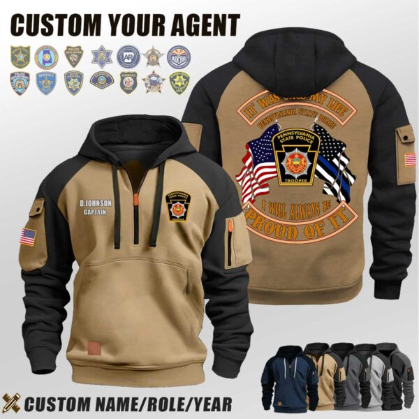 Custom US Law Enforcement Halfzip Hoodie3