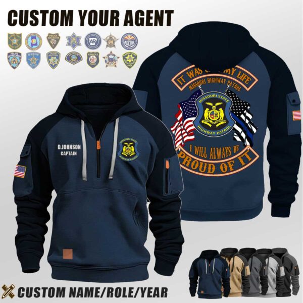 Custom US Law Enforcement Halfzip Hoodie4