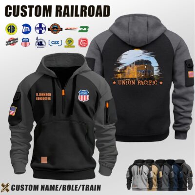 Custom US Railroad Halfzip Hoodie 1