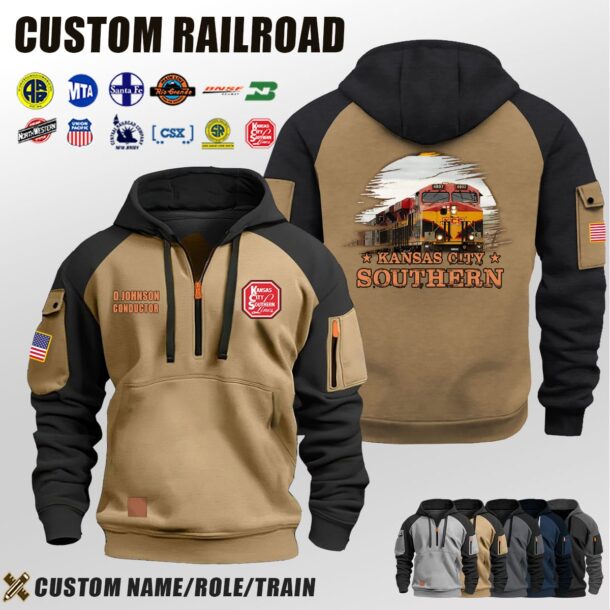 Custom US Railroad Halfzip Hoodie 4