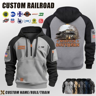 Custom US Railroad Halfzip Hoodie 9