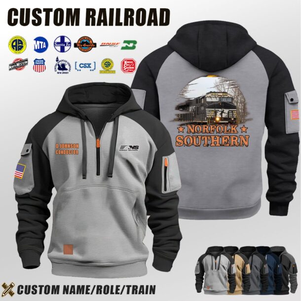 Custom US Railroad Halfzip Hoodie 9