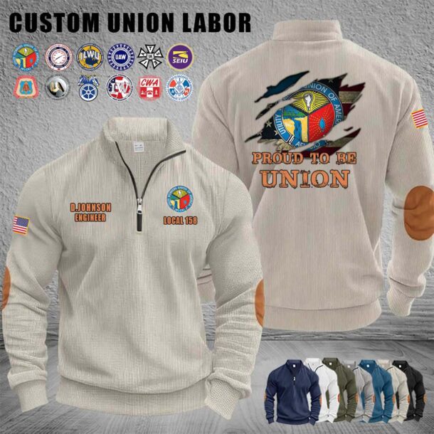 Custom Union Labor Halfzip Sweatshirt 1 3