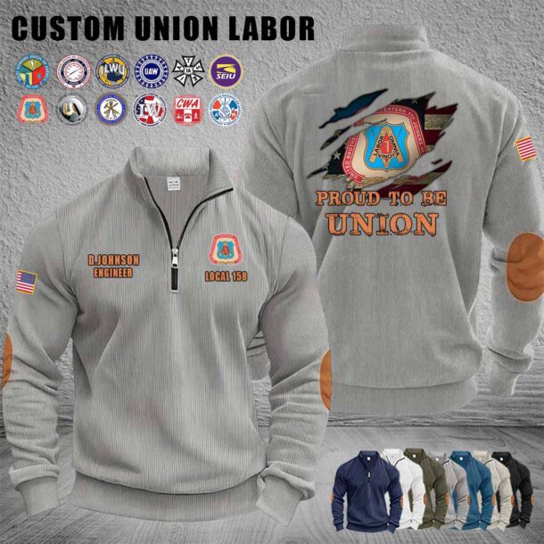 Custom Union Labor Halfzip Sweatshirt 2 3