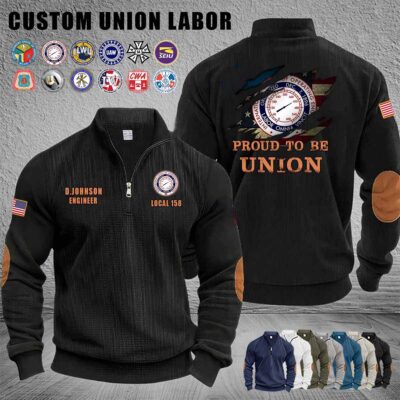 Custom Union Labor Halfzip Sweatshirt 4 1