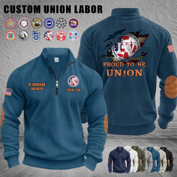 Custom Union Labor Halfzip Sweatshirt 5 1