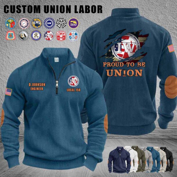 Custom Union Labor Halfzip Sweatshirt 5 3