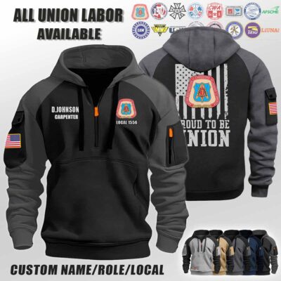 Custom Union Labor Halfzip Hoodie 2 1