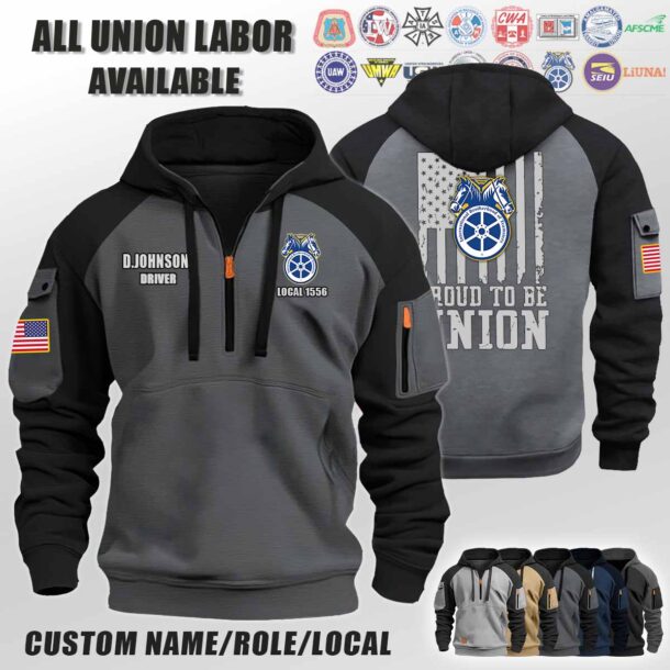 Custom Union Labor Halfzip Hoodie 3