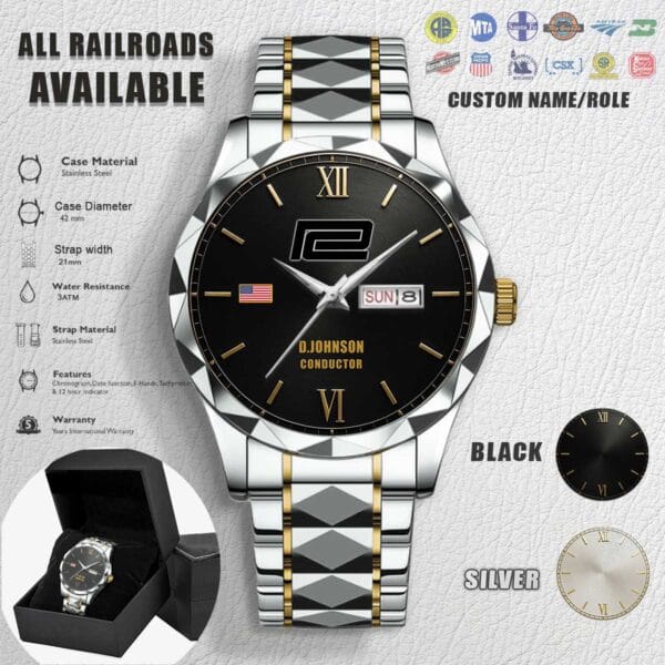 Penn Central Stainless Steel Watch
