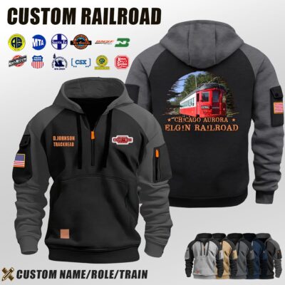 Chicago Aurora & Elgin Railroad_Halfzip Hoodie