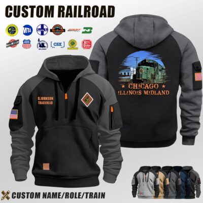 Chicago & Illinois Midland Railroad_Halfzip Hoodie
