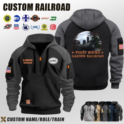Puget Sound Garden Railroad_Halfzip Hoodie