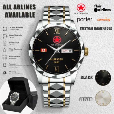 Cusotm CA Airlines Stainless Steel Watch 2