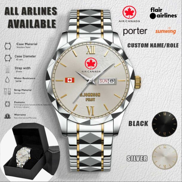 Cusotm CA Airlines Stainless Steel Watch