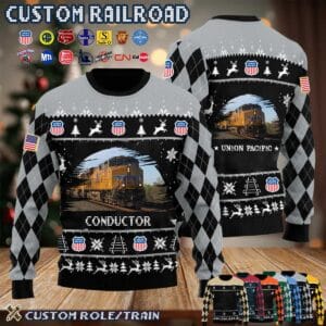 Cusotm US Railroad Ugly Sweater 5