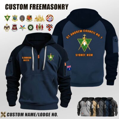 Custom AU Freemasonry Halfzip Hoodie 1
