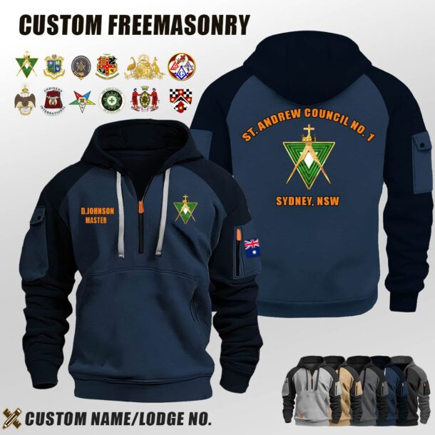 Custom AU Freemasonry Halfzip Hoodie 1