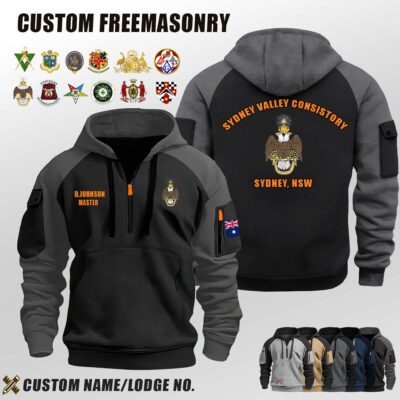 Custom AU Freemasonry Halfzip Hoodie 4