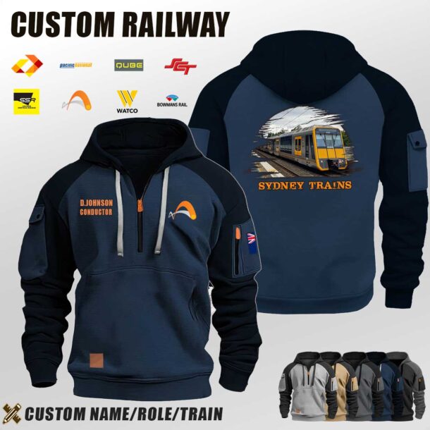 Custom AU Railway Halfzip Hoodie 3