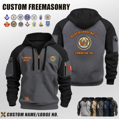 Custom CA Freemasonry Halfzip Hoodie 3