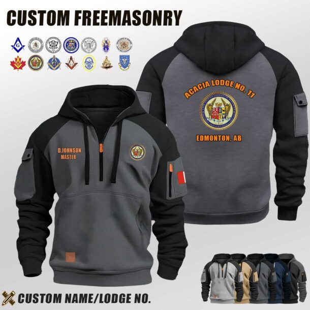 Custom CA Freemasonry Halfzip Hoodie 3