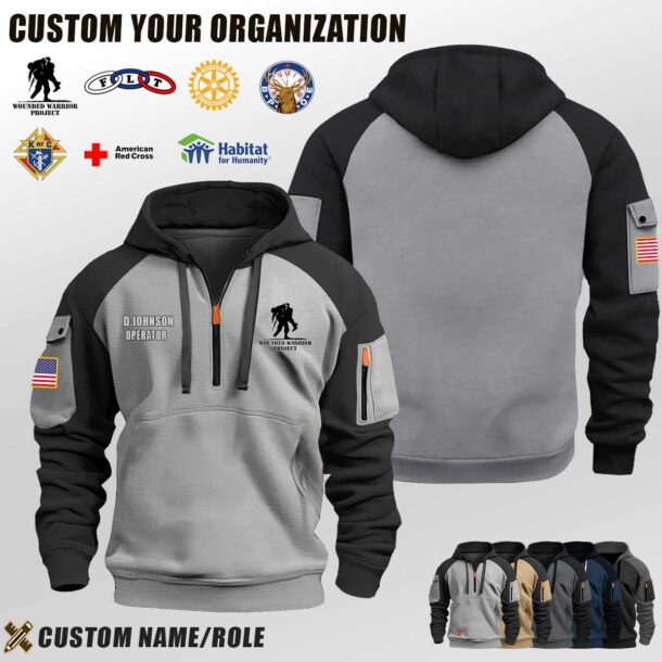 Custom Charity Organization Half Zip Hoodie 2