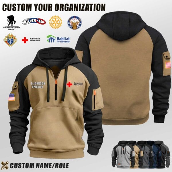 Custom Charity Organization Half Zip Hoodie 3