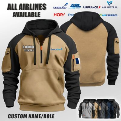 Custom FR Airlines Halfzip Hoodie 2