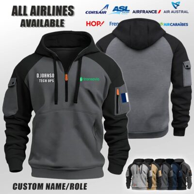Custom FR Airlines Halfzip Hoodie 3
