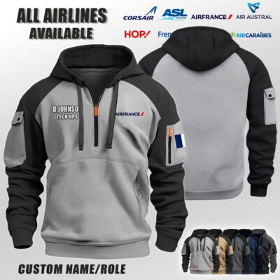 Custom FR Airlines Halfzip Hoodie 4