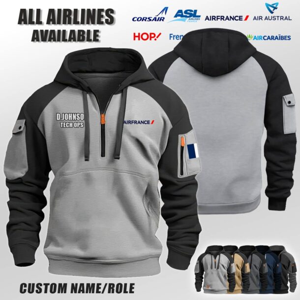 Custom FR Airlines Halfzip Hoodie 4