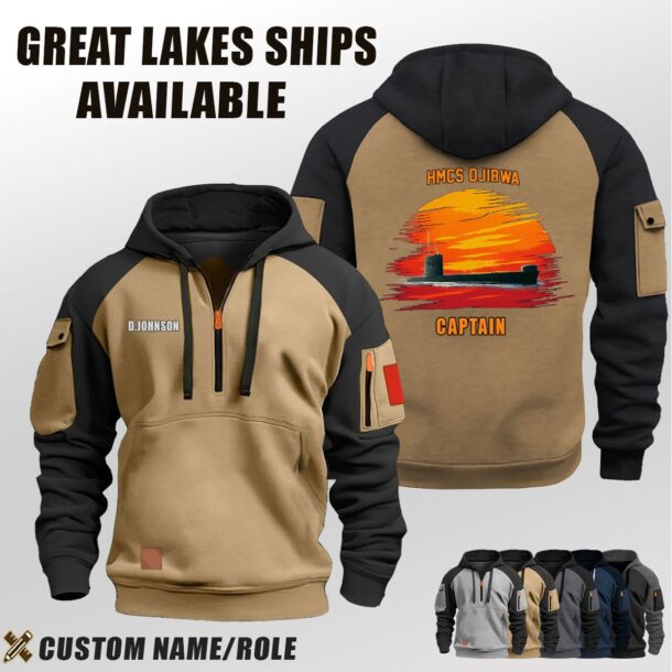 Custom Great Lakes Ships Sunset Halfzip Hoodie9 Jpg