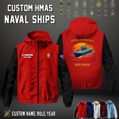 Custom HMAS Naval Ships Sunset Windbreaker Jackets 2