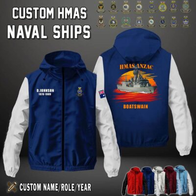 Custom HMAS Naval Ships Sunset Windbreaker Jackets 3