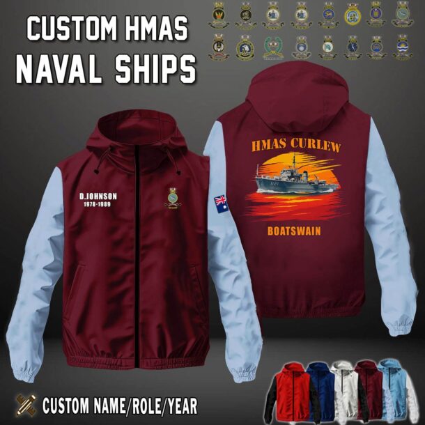 Custom HMAS Naval Ships Sunset Windbreaker Jackets 5