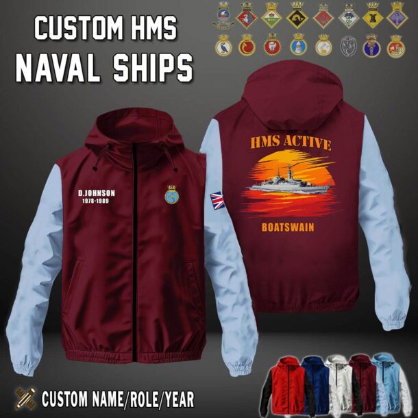 Custom HMS Ships Windbreaker Jackets 1